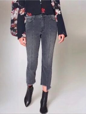 JOIE Hazelle Distressed asymmetric Grey Denim High Rise Women’s Jeans  26 NEW